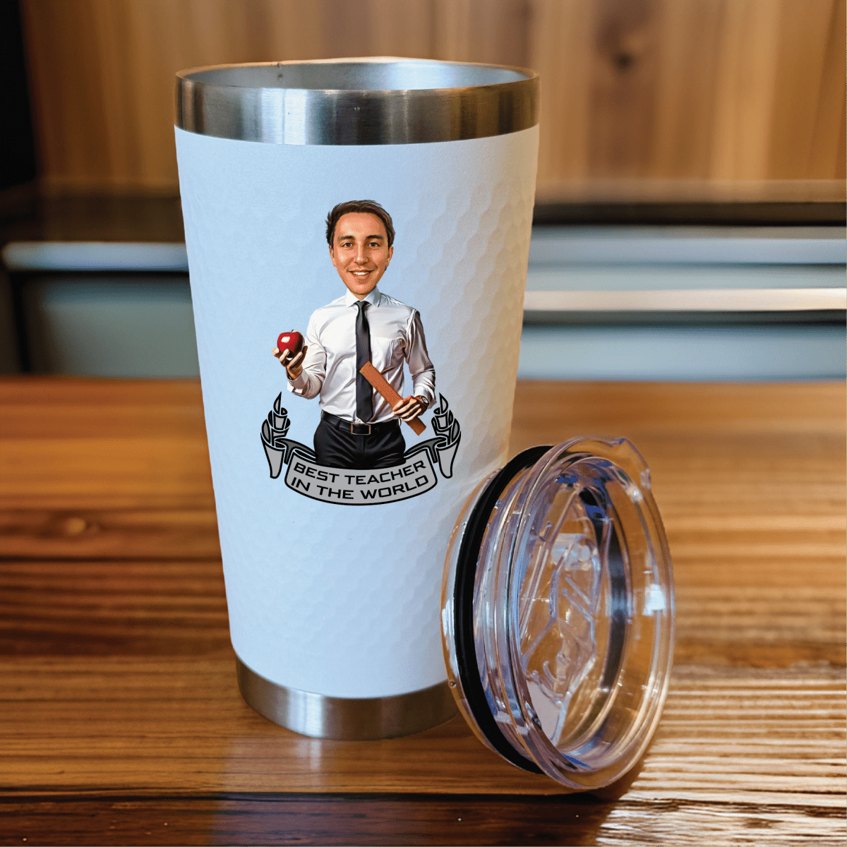 Unique Personalized A+ Teacher Tumbler Customized Gifts for Men by Groovy Guy