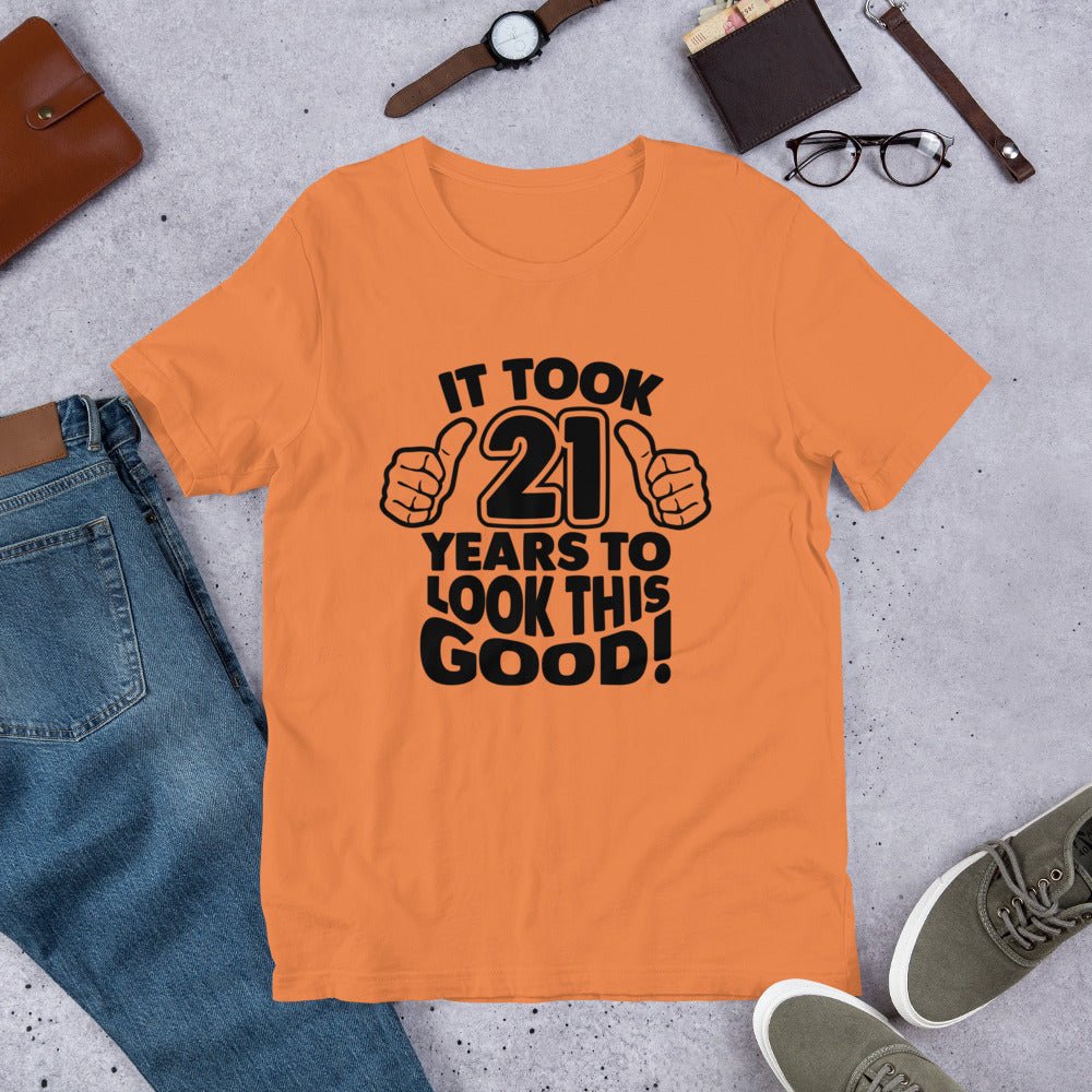 Unique Personalized 21 & Looking Good Shirt Customized Gifts for Men by Groovy Guy
