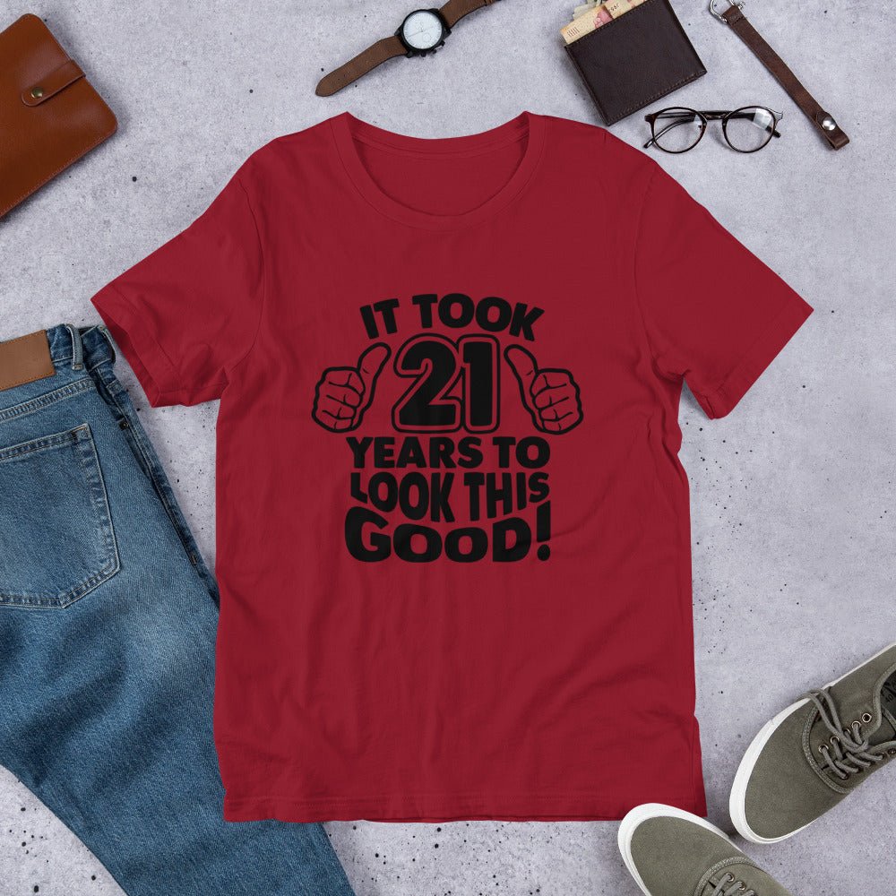 Unique Personalized 21 & Looking Good Shirt Customized Gifts for Men by Groovy Guy