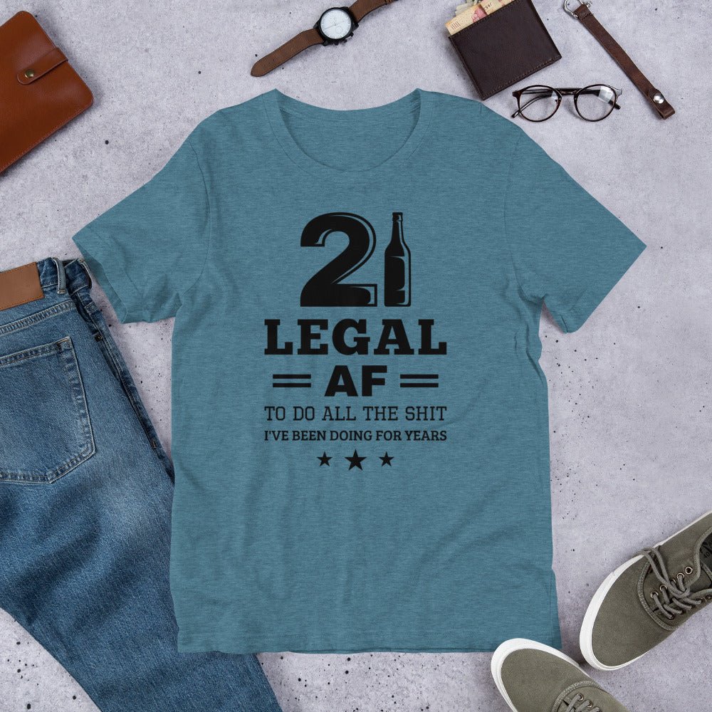 Unique Personalized Legal AF 21st Birthday Shirt Customized Gifts for Men by Groovy Guy