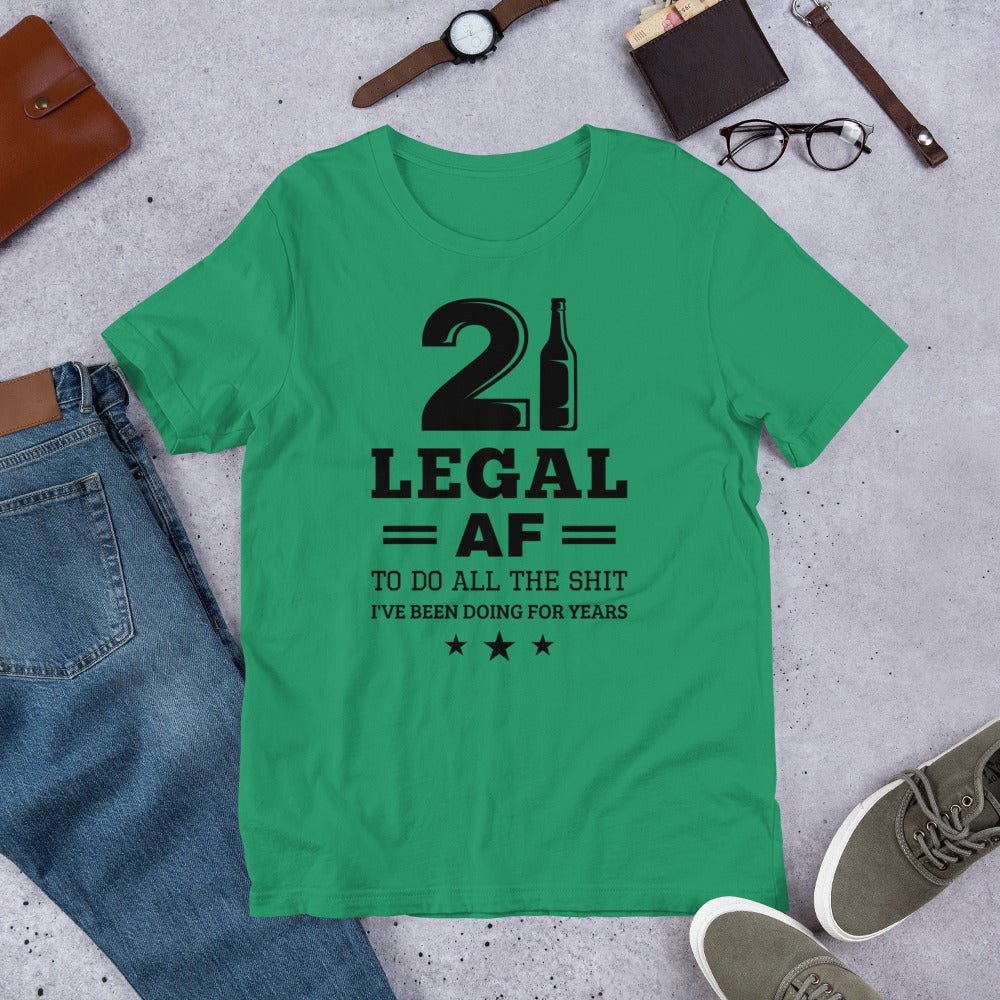 Unique Personalized Legal AF 21st Birthday Shirt Customized Gifts for Men by Groovy Guy