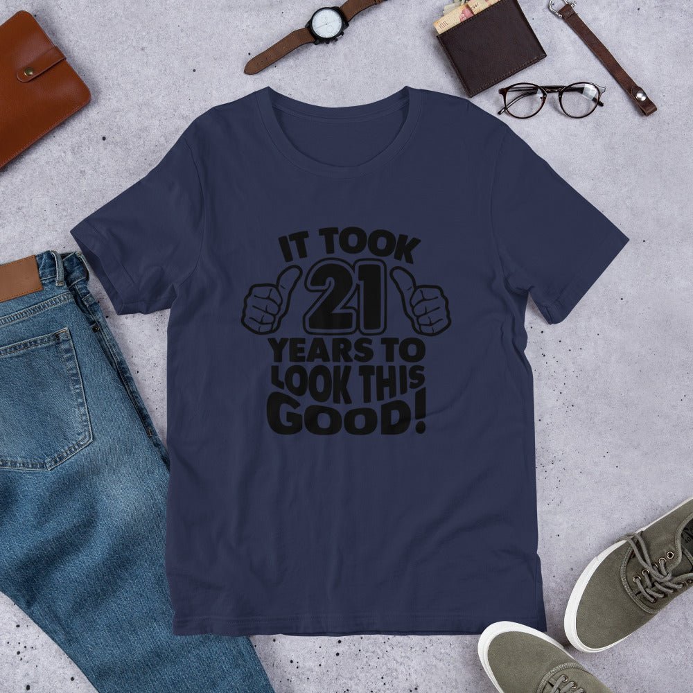 Unique Personalized 21 & Looking Good Shirt Customized Gifts for Men by Groovy Guy