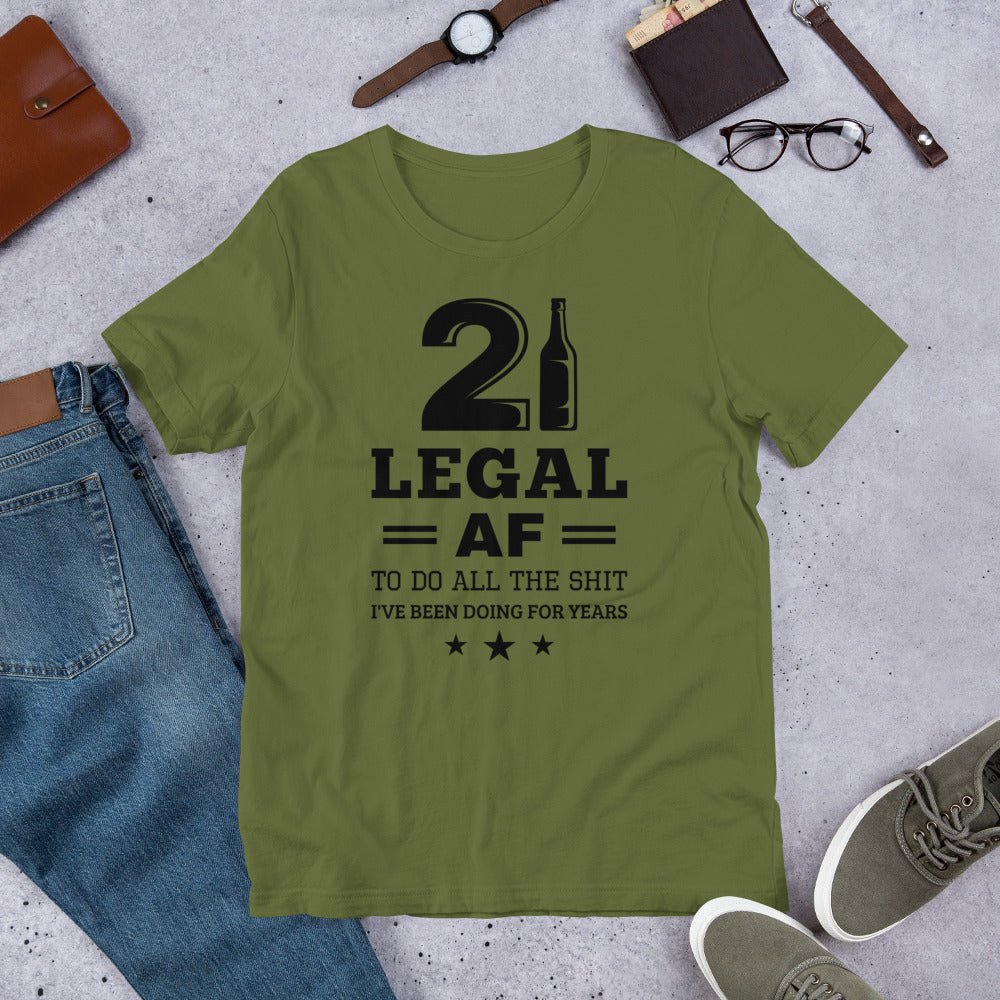 Unique Personalized Legal AF 21st Birthday Shirt Customized Gifts for Men by Groovy Guy