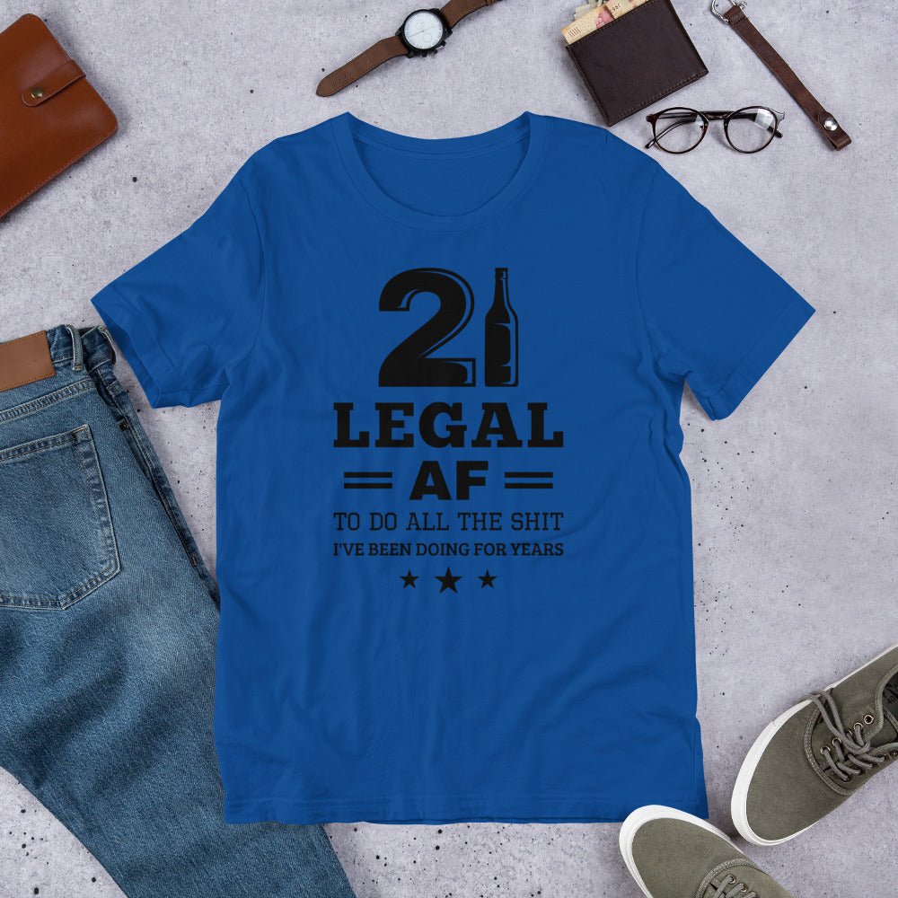 Unique Personalized Legal AF 21st Birthday Shirt Customized Gifts for Men by Groovy Guy