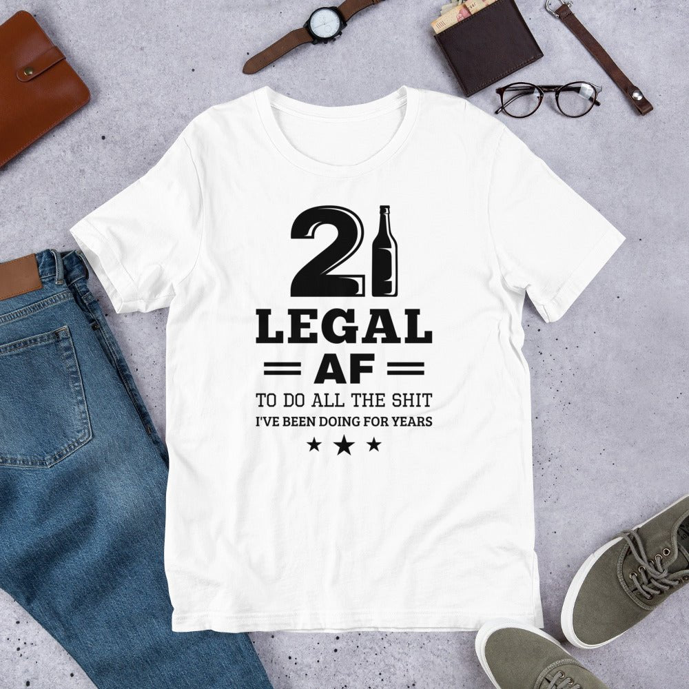 Unique Personalized Legal AF 21st Birthday Shirt Customized Gifts for Men by Groovy Guy