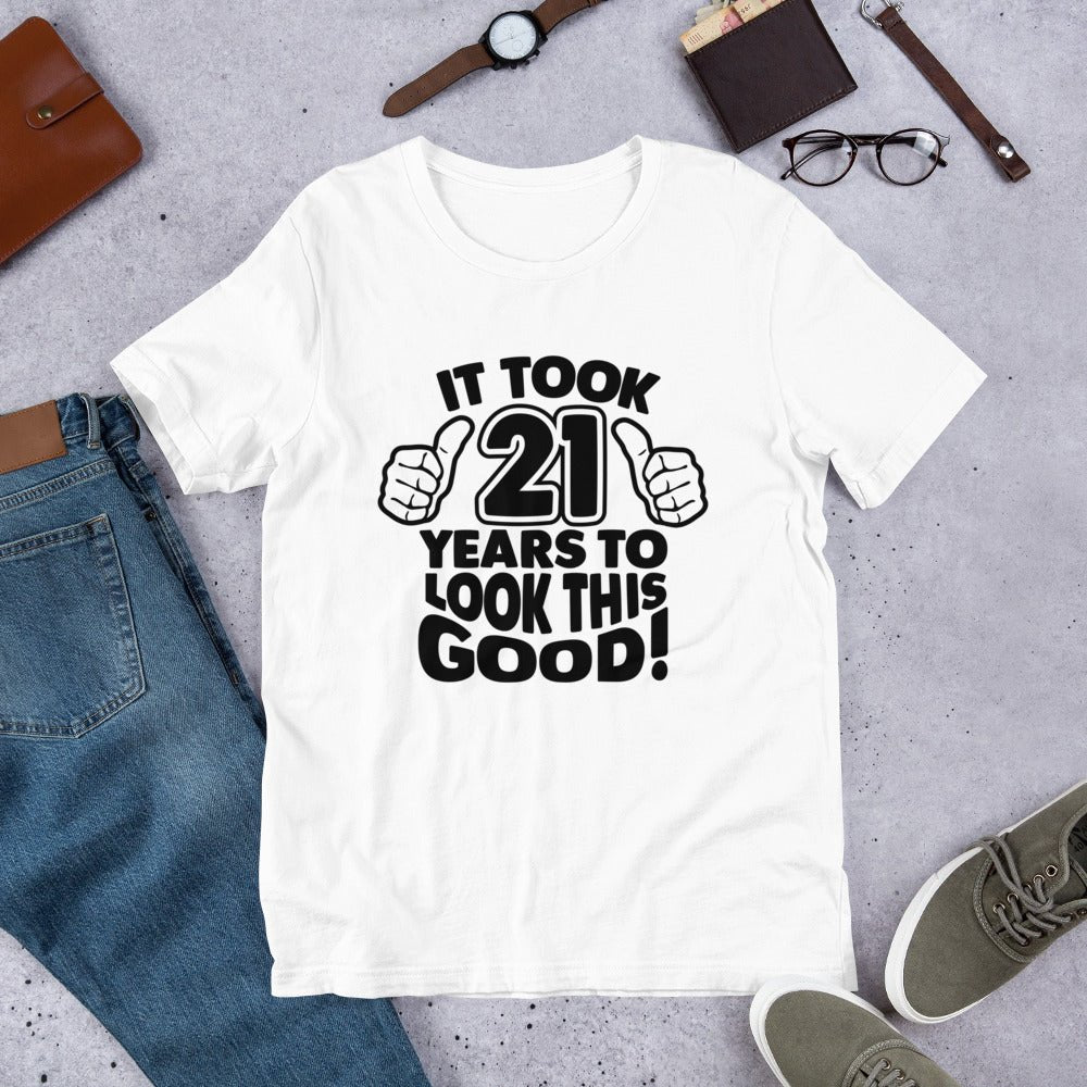 Unique Personalized 21 & Looking Good Shirt Customized Gifts for Men by Groovy Guy