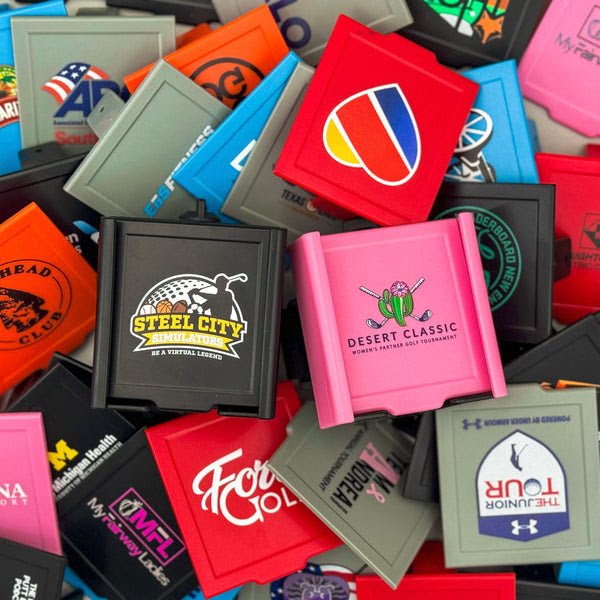 Unique Personalized Custom Logo Phone Caddy Customized Golf Outing Gifts for Men by Groovy Guy