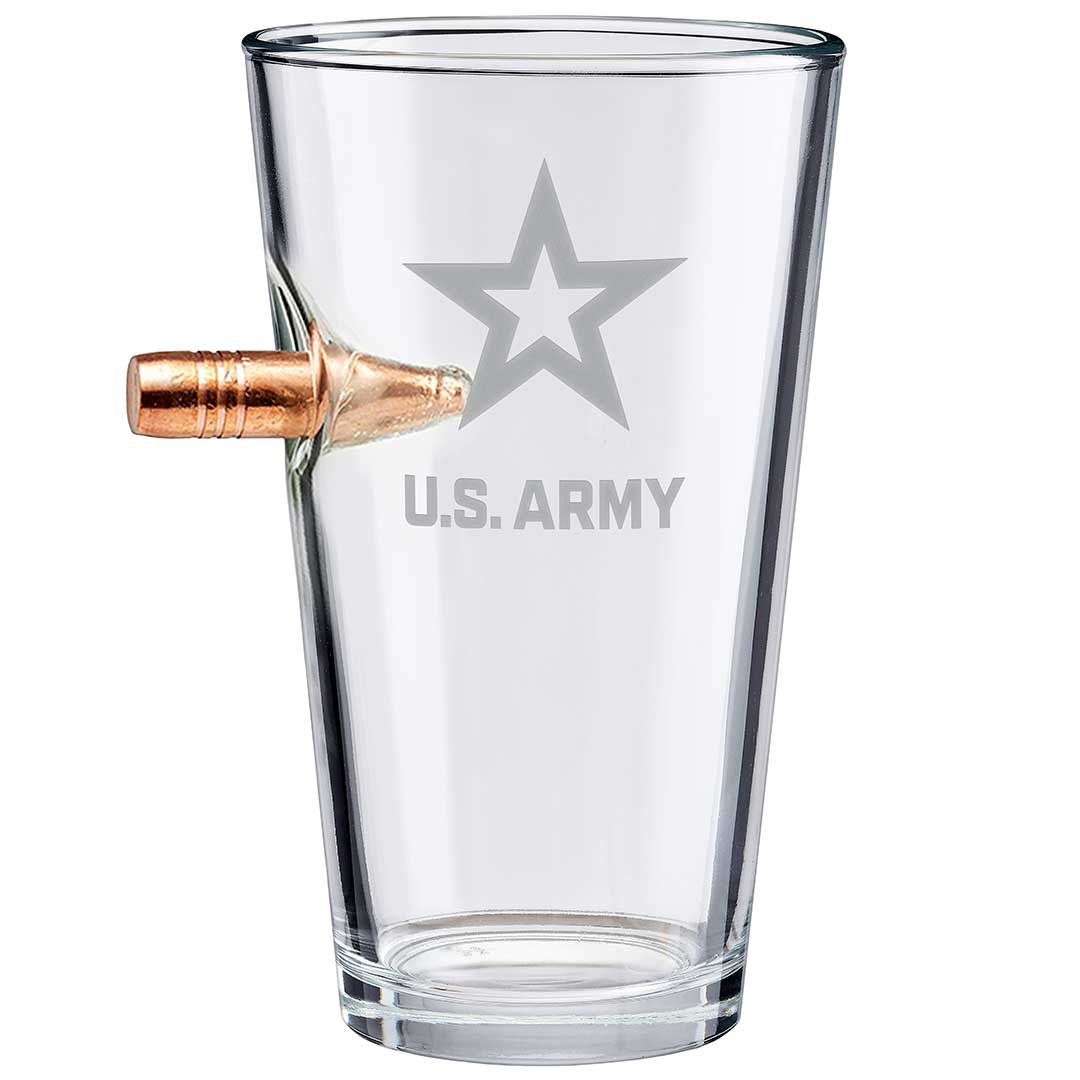 Unique Personalized US Military Bar Glasses Customized Handmade Glass Gifts for Men by Groovy Guy