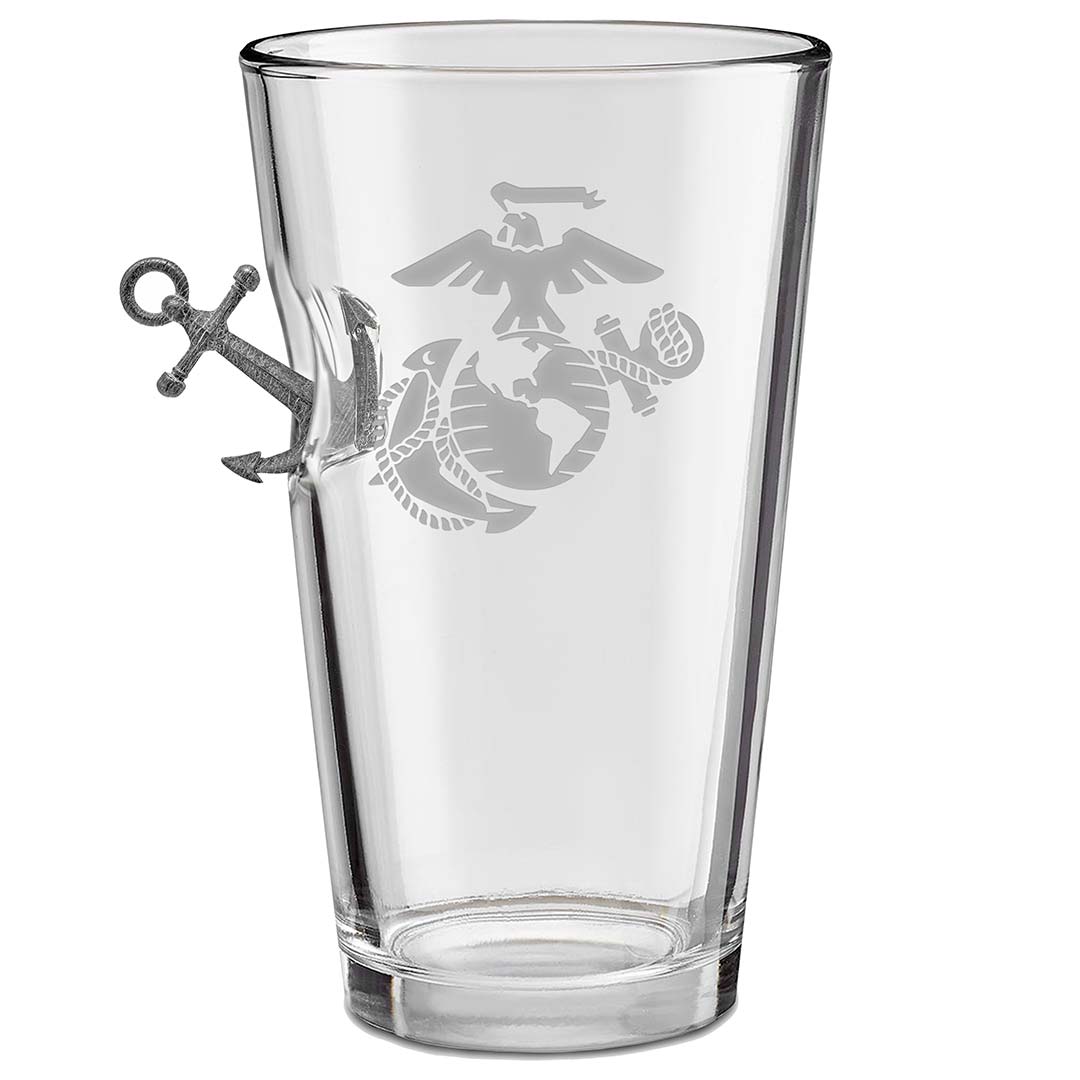 Unique Personalized US Military Bar Glasses Customized Handmade Glass Gifts for Men by Groovy Guy
