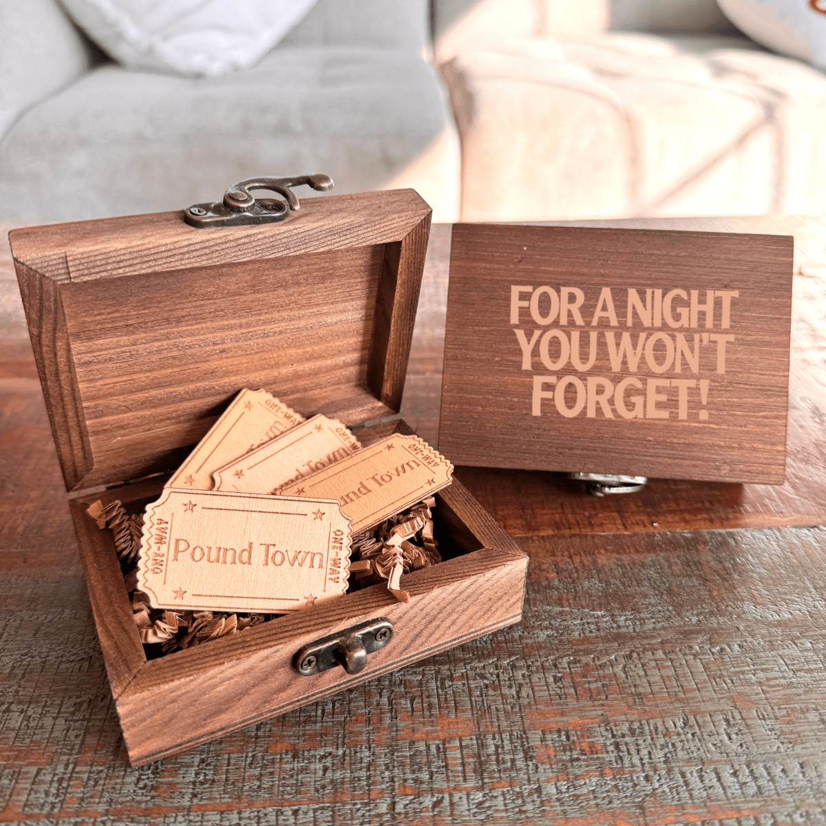 Unique Personalized Valentine’s Day gift for him One - Way Ticket to Pound Town Customized Gift Set Gifts for Men