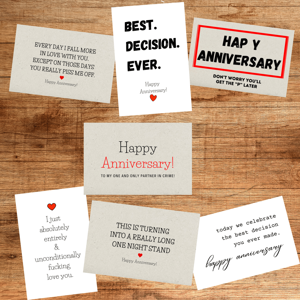 Unique Personalized Fun Anniversary Gift Cards Customized Greeting & Note Cards Gifts for Men by Groovy Guy