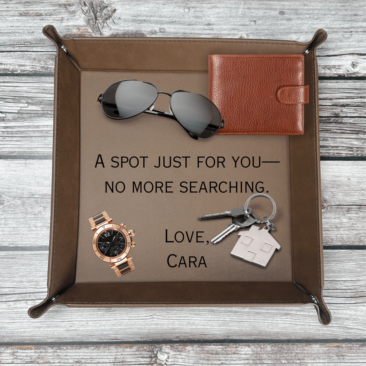 Unique Personalized Custom Occasions Catch All Customized Valet Tray Gifts for Men by Groovy Guy