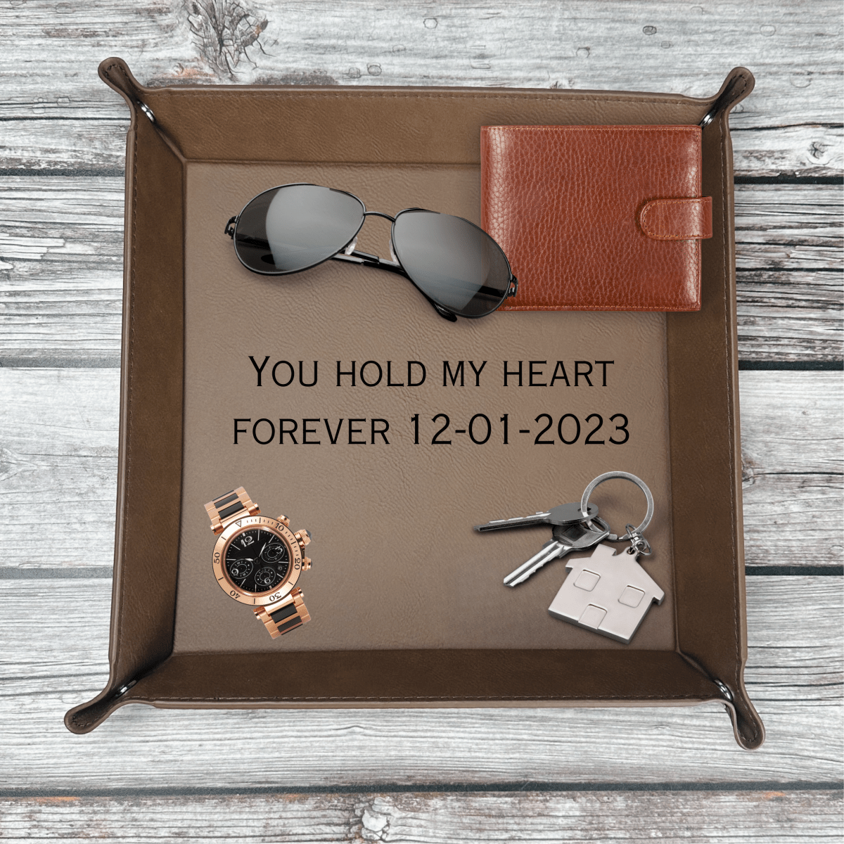Unique Personalized Custom Occasions Catch All Customized Valet Tray Gifts for Men by Groovy Guy
