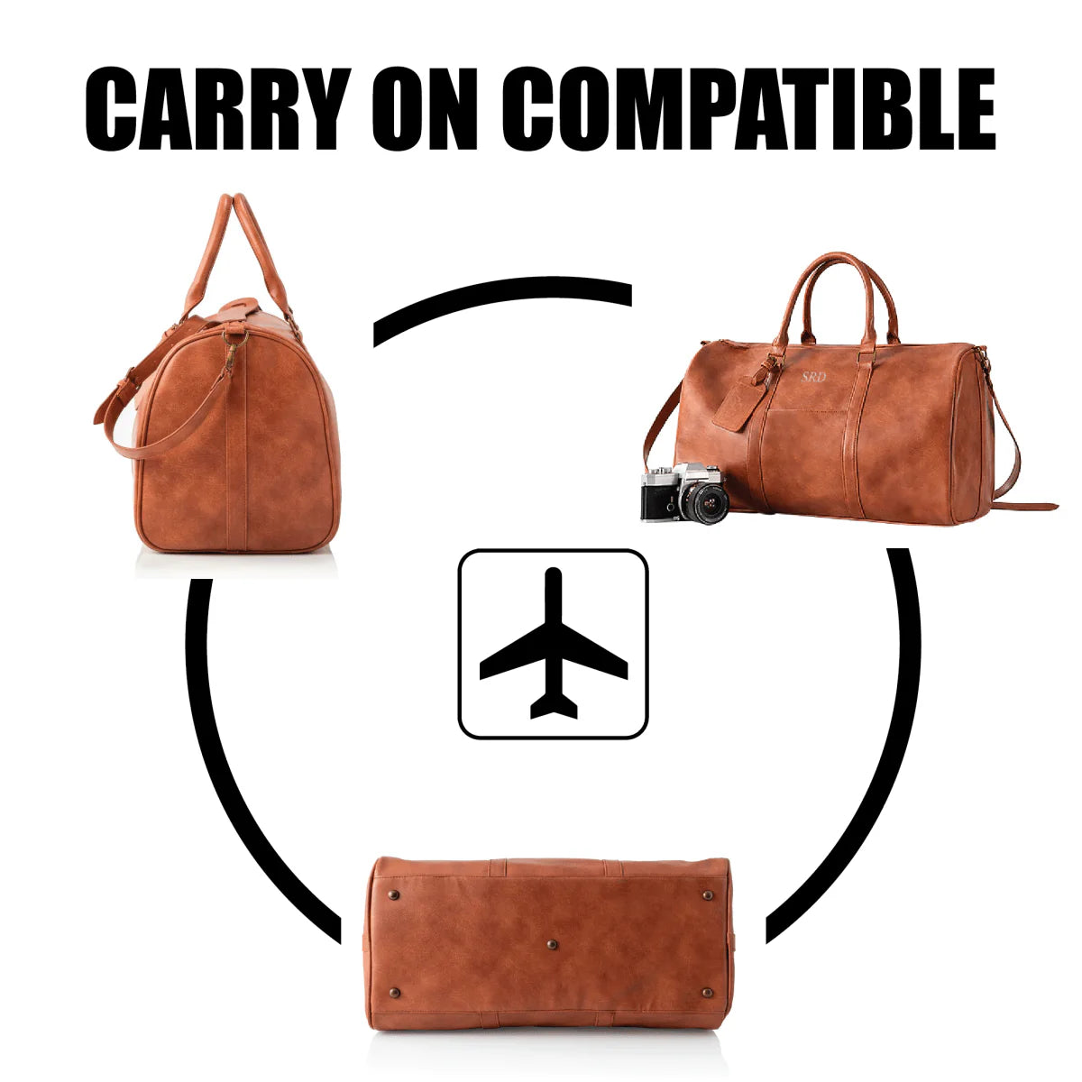 Personalized Vegan Leather Duffle Bag