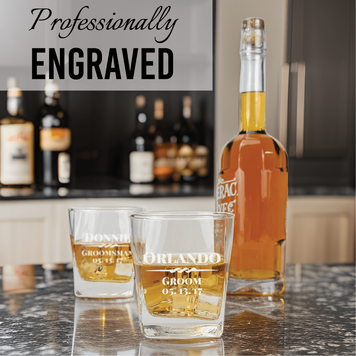 Unique Personalized Whiskey Smash Customized Whiskey Glass Gifts for Men by Groovy Guy