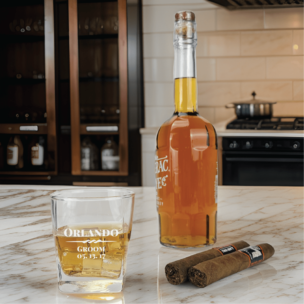 Unique Personalized Whiskey Smash Customized Whiskey Glass Gifts for Men by Groovy Guy
