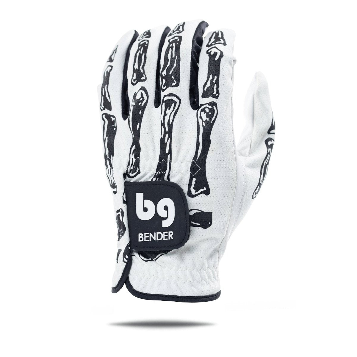 Unique Personalized White Bones Mesh Golf Glove Customized Golf Glove Gifts for Men by Groovy Guy