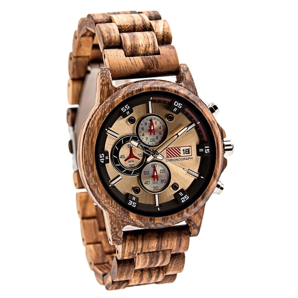 Unique Personalized Multa | Brown Customized Wooden Watch Gifts for Men by Groovy Guy