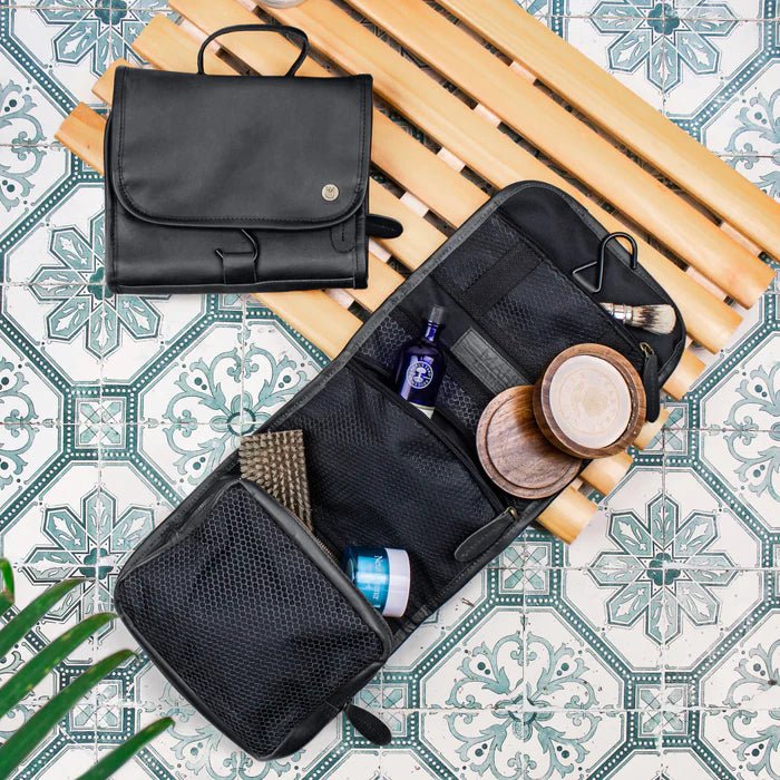 Unique Personalized Leather Mens Toiletry Bag Customized Dopp Kit Gifts for Men by Groovy Guy