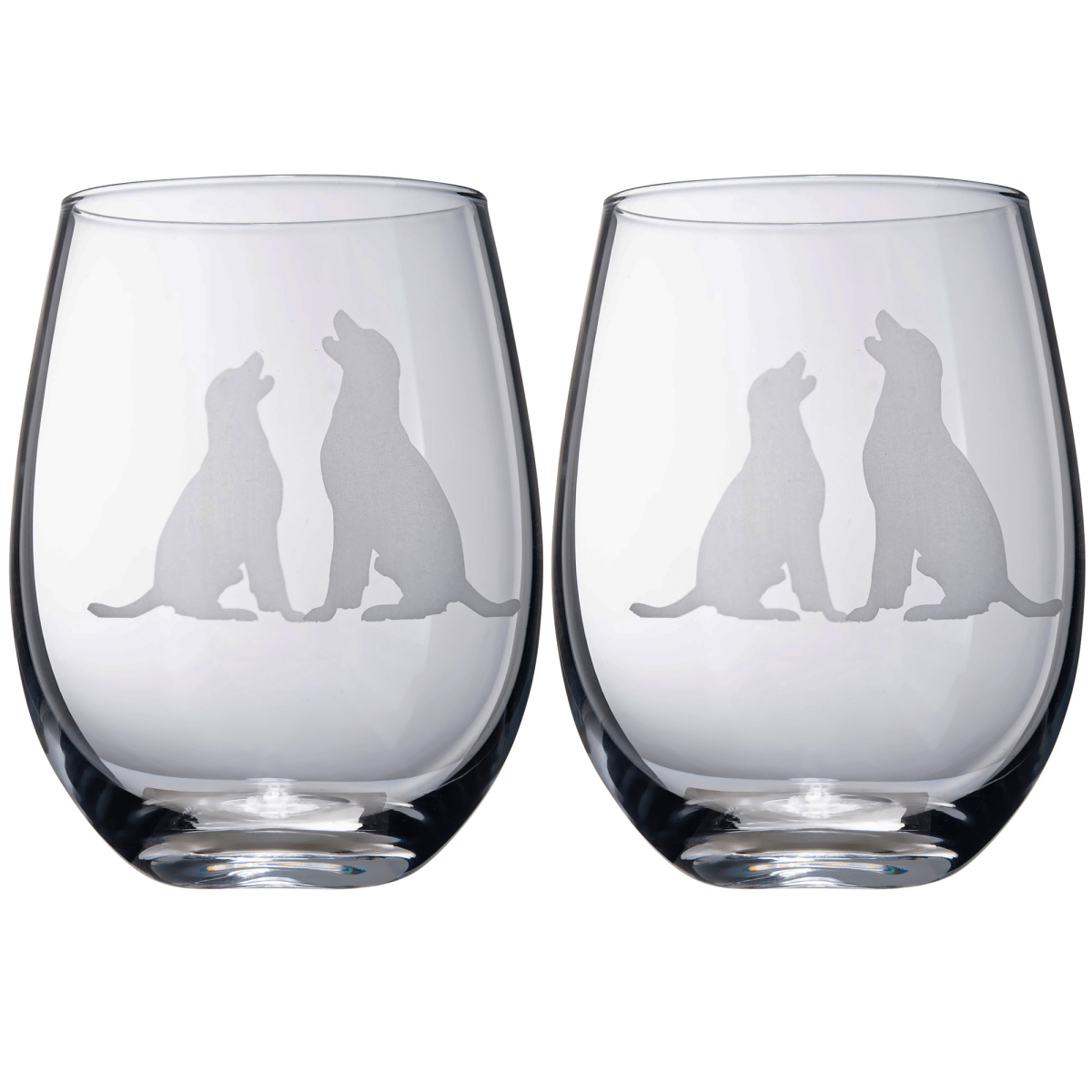 Unique Personalized Labrador Stemless Wine Glasses Set Customized Wine Glass Gifts for Men by Groovy Guy