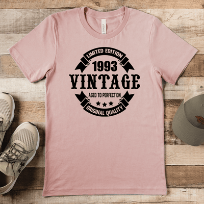 Mens Heather Peach T Shirt with 1993-Vintage design