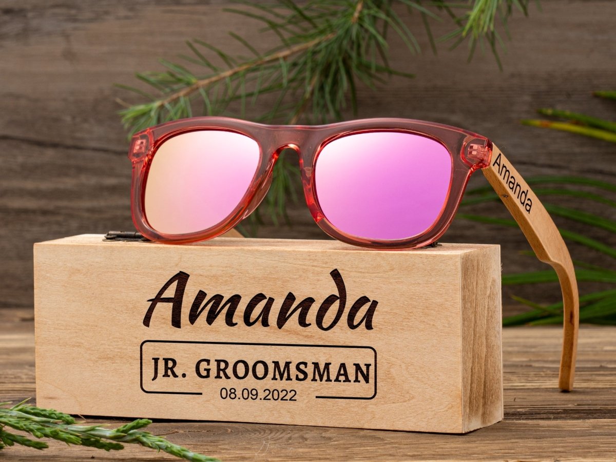Unique Personalized Engraved Kids Sunglasses Customized Sunglasses Gifts for Men by Groovy Guy