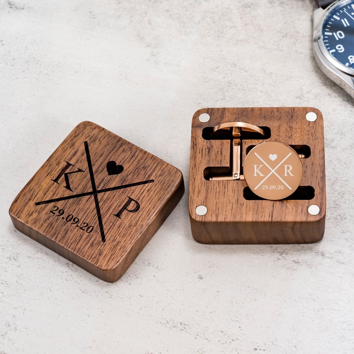 Unique Personalized Classic Cufflinks & Keepsake Box Customized cufflinks Gifts for Men by Groovy Guy