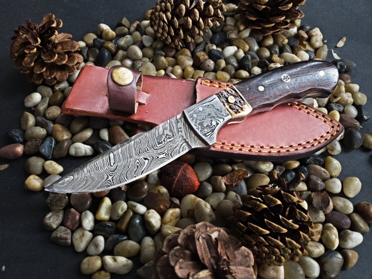 Unique Personalized Damascus Steel Fixed Blade Knife Customized Damascus Knife Gifts for Men by Groovy Guy