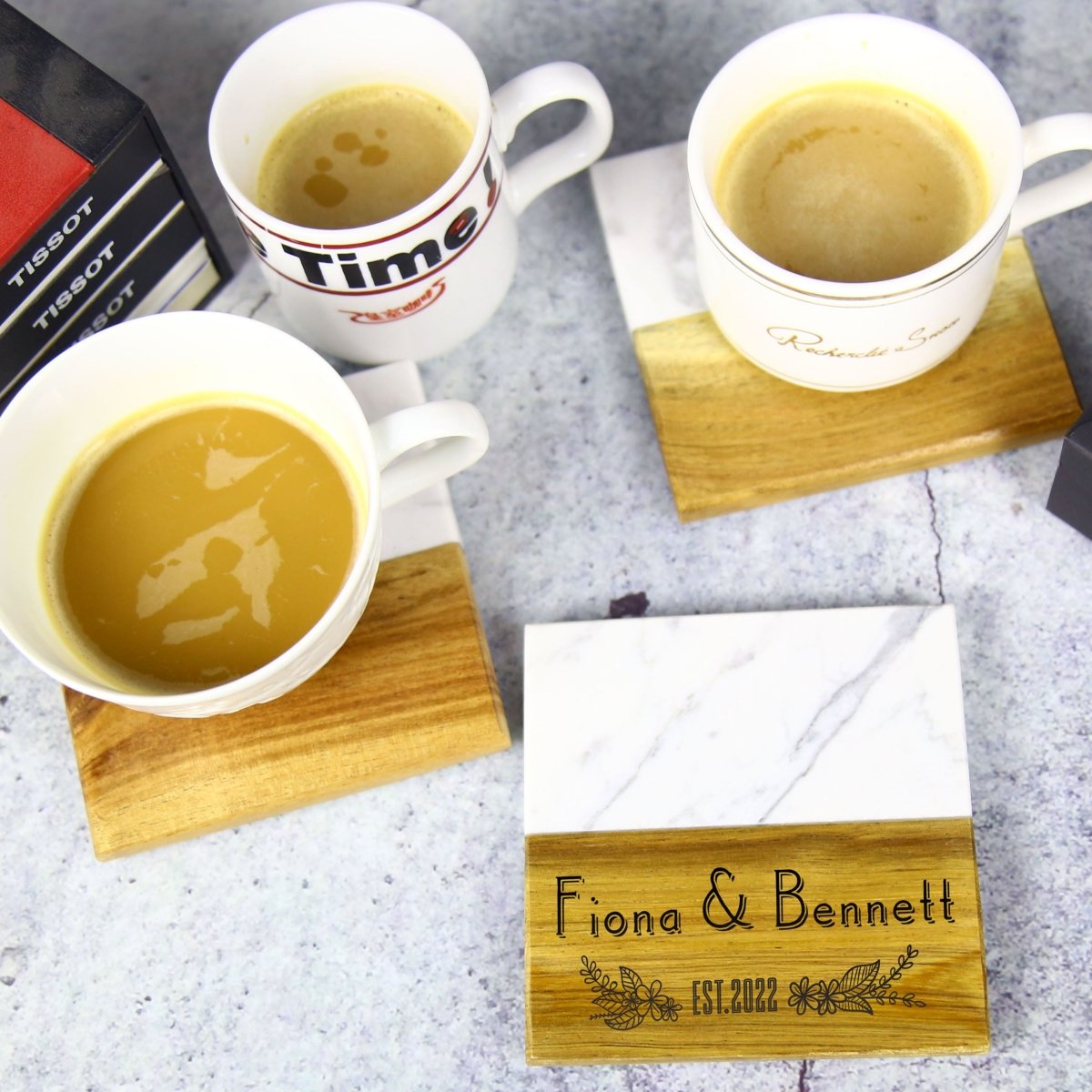 Unique Personalized Stone Cold Coasters Customized Coasters Gifts for Men by Groovy Guy