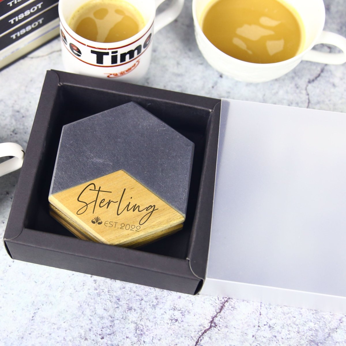 Unique Personalized Classy Coasters Customized Coasters Gifts for Men by Groovy Guy