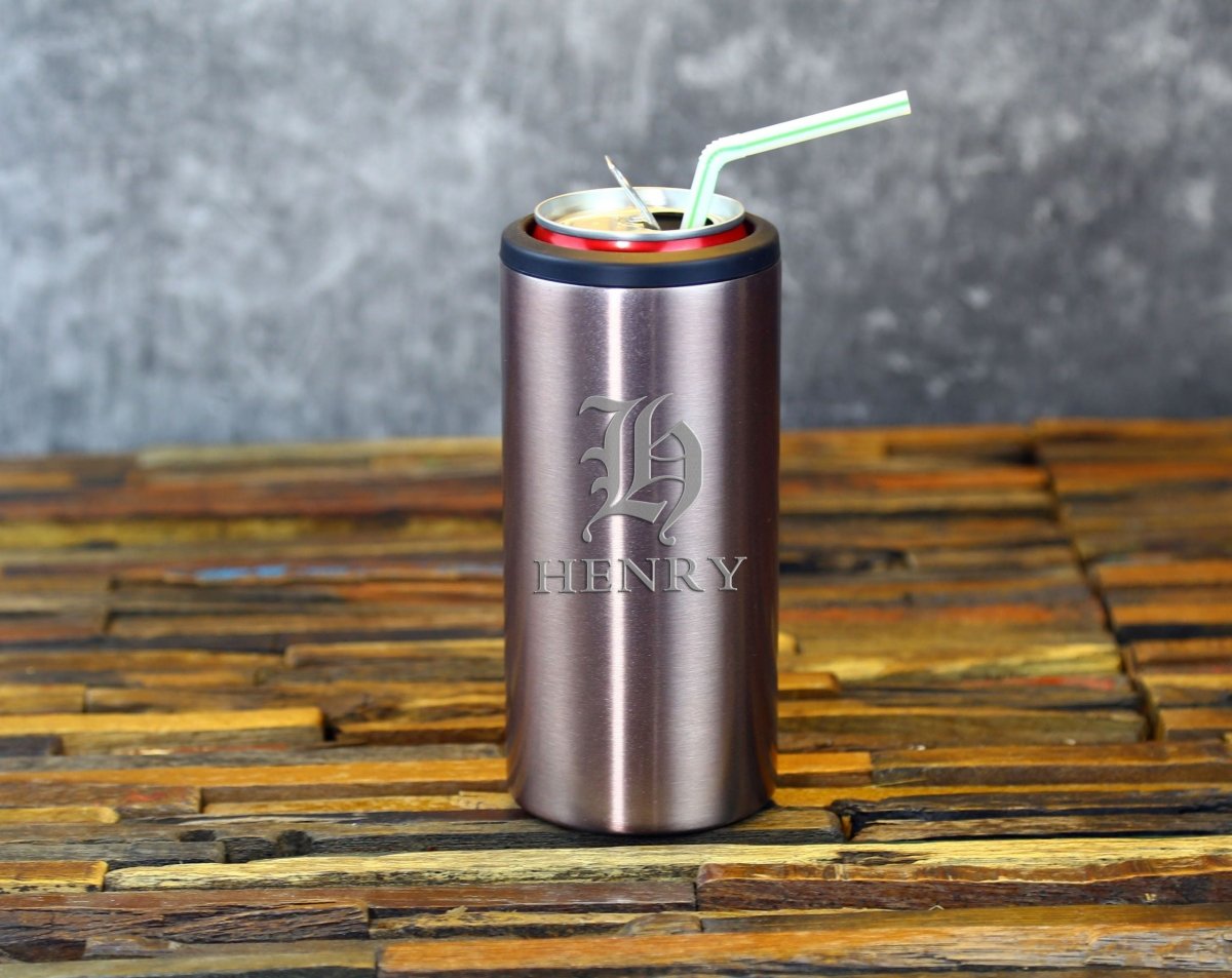 Unique Personalized Rose Gold Custom Koozie Customized Personalized Koozie Gifts for Men by Groovy Guy