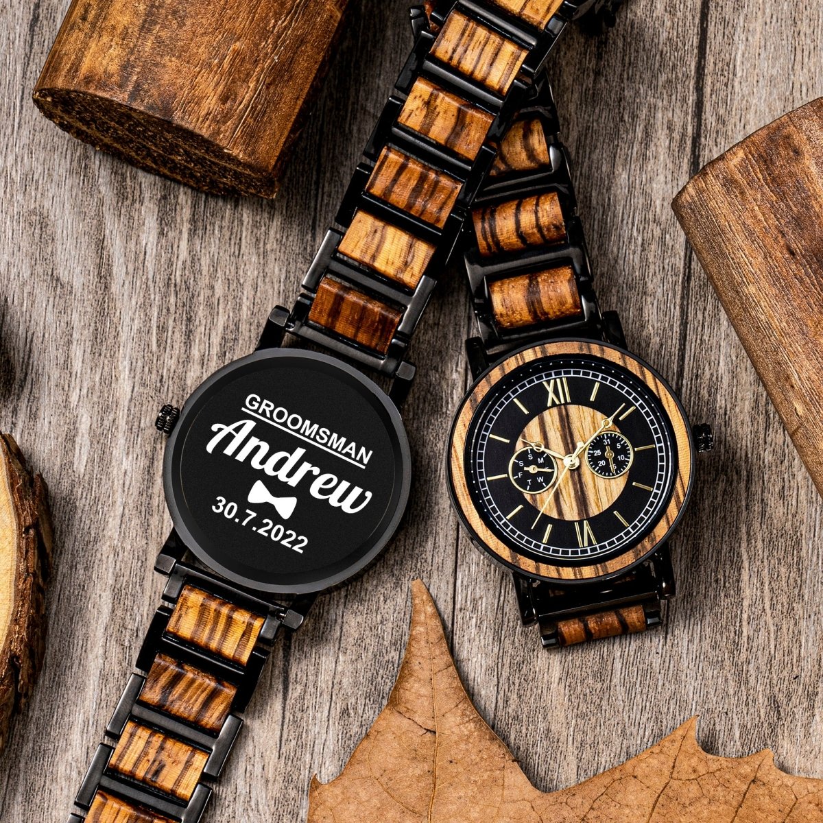 Unique Personalized Elegant Engraved Watch Customized Watches Gifts for Men by Groovy Guy