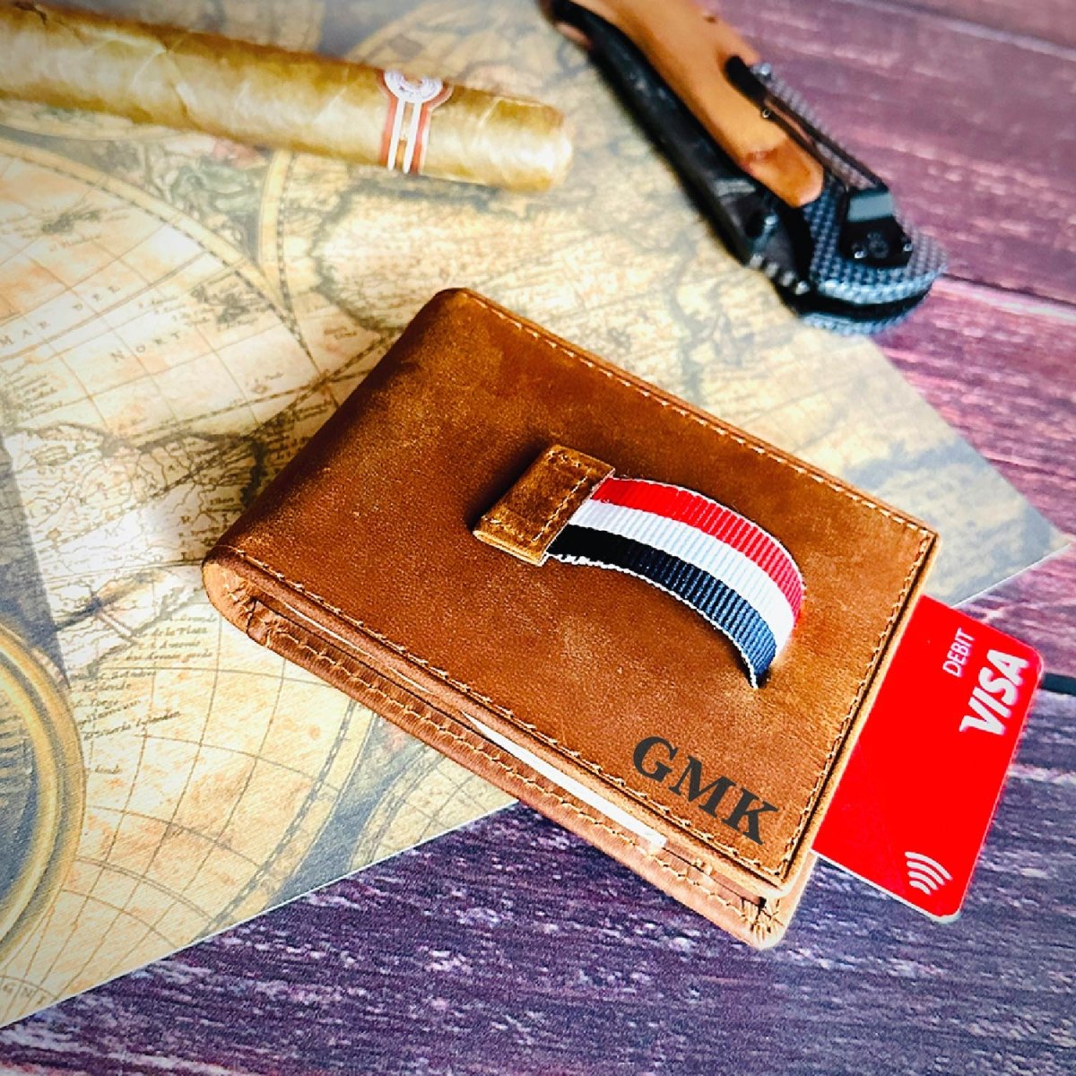 Unique Personalized Quick Draw Leather Bifold Customized Wallet Gifts for Men by Groovy Guy