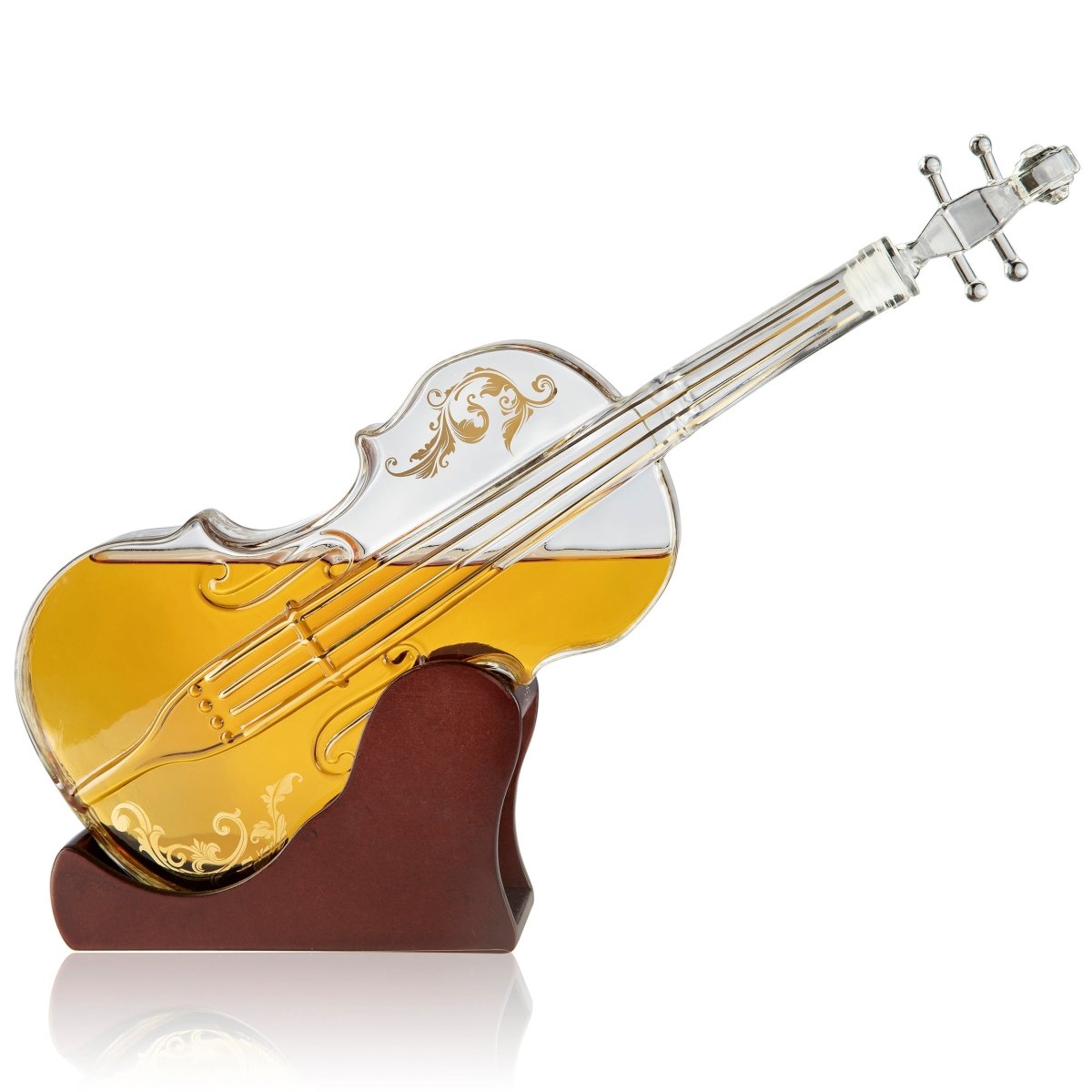 Unique Personalized Glass Violin Decanter Customized Gifts for Men by Groovy Guy