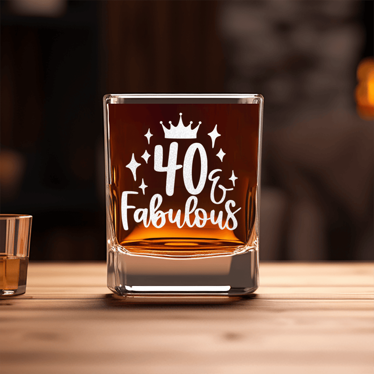 40 And Fabulous Crown Square Shotglass