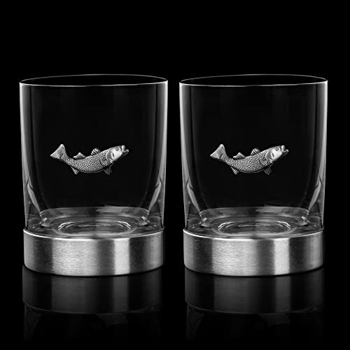 Unique Personalized Fishing Whiskey Glasses Customized Gifts for Men by Groovy Guy