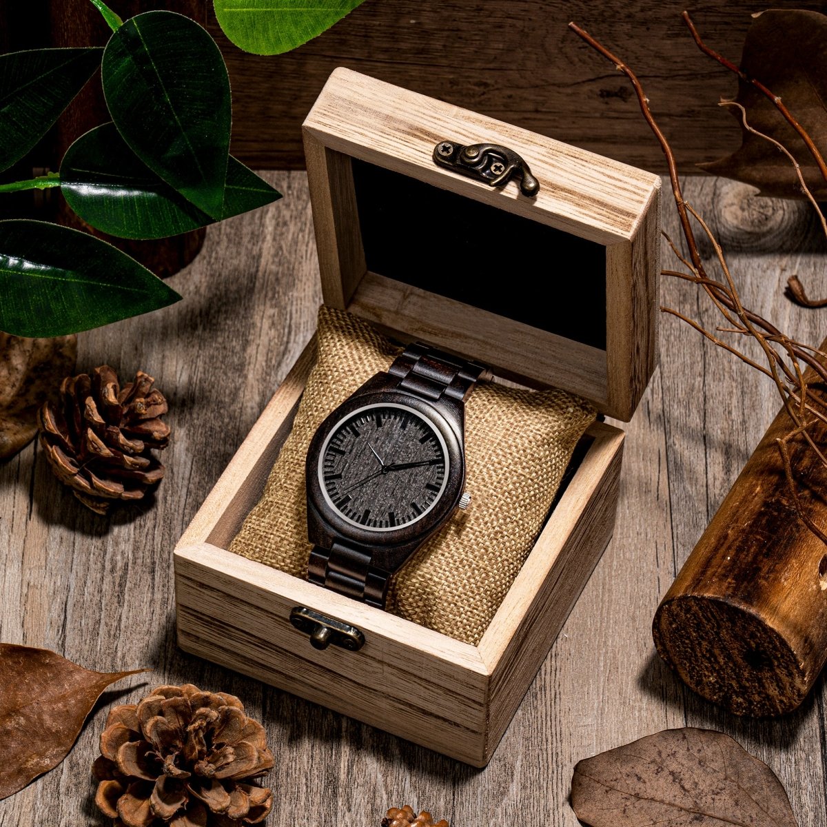 Unique Personalized Engraved Wooden Links Watch Customized Watches Gifts for Men by Groovy Guy
