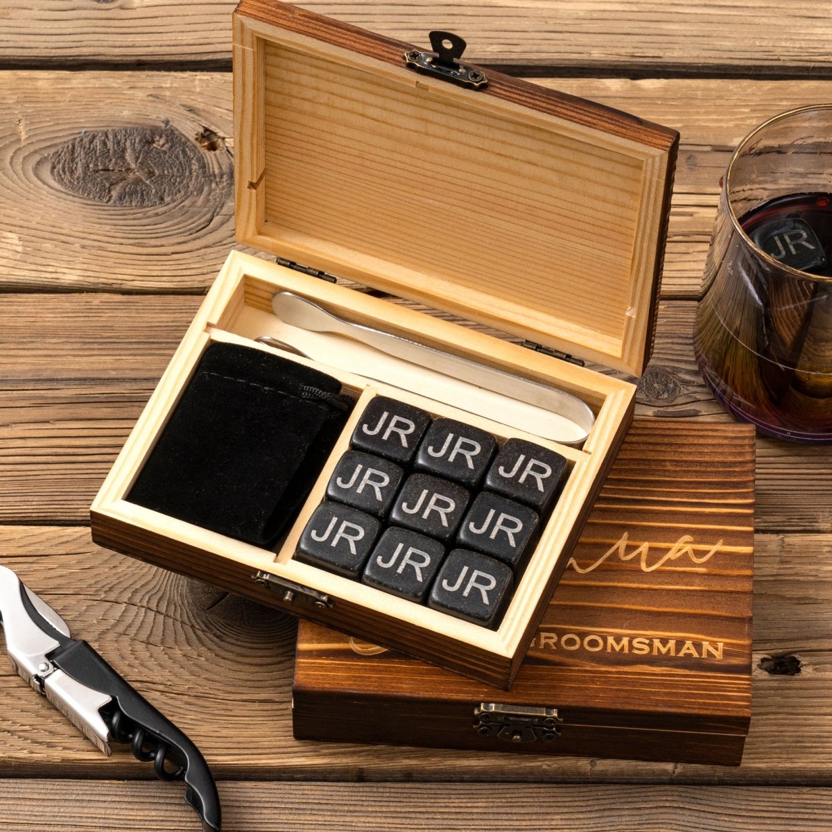 Unique Personalized Custom Whiskey Stones Set Customized Whiskey Gifts for Men by Groovy Guy