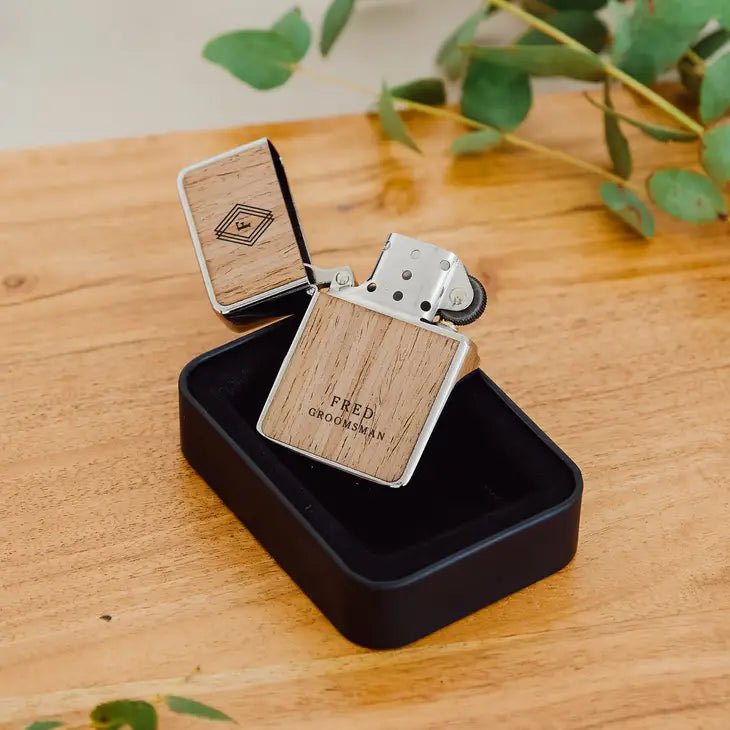 Unique Personalized Custom Printed Wood Lighter Customized Lighters Gifts for Men by Groovy Guy
