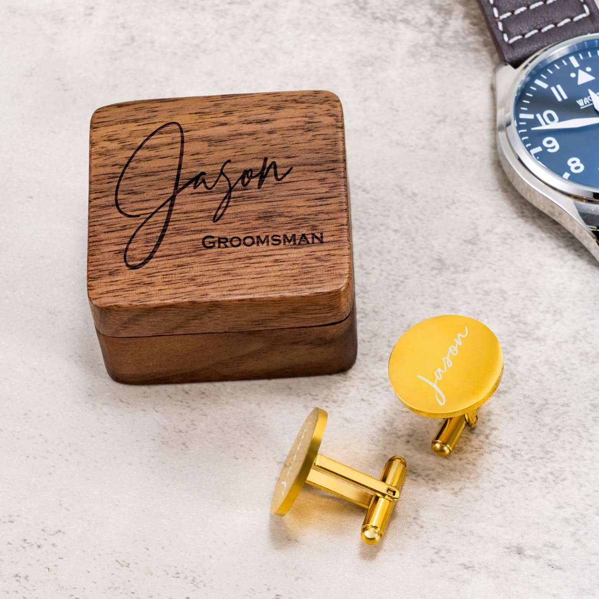 Unique Personalized Classic Cufflinks & Keepsake Box Customized cufflinks Gifts for Men by Groovy Guy