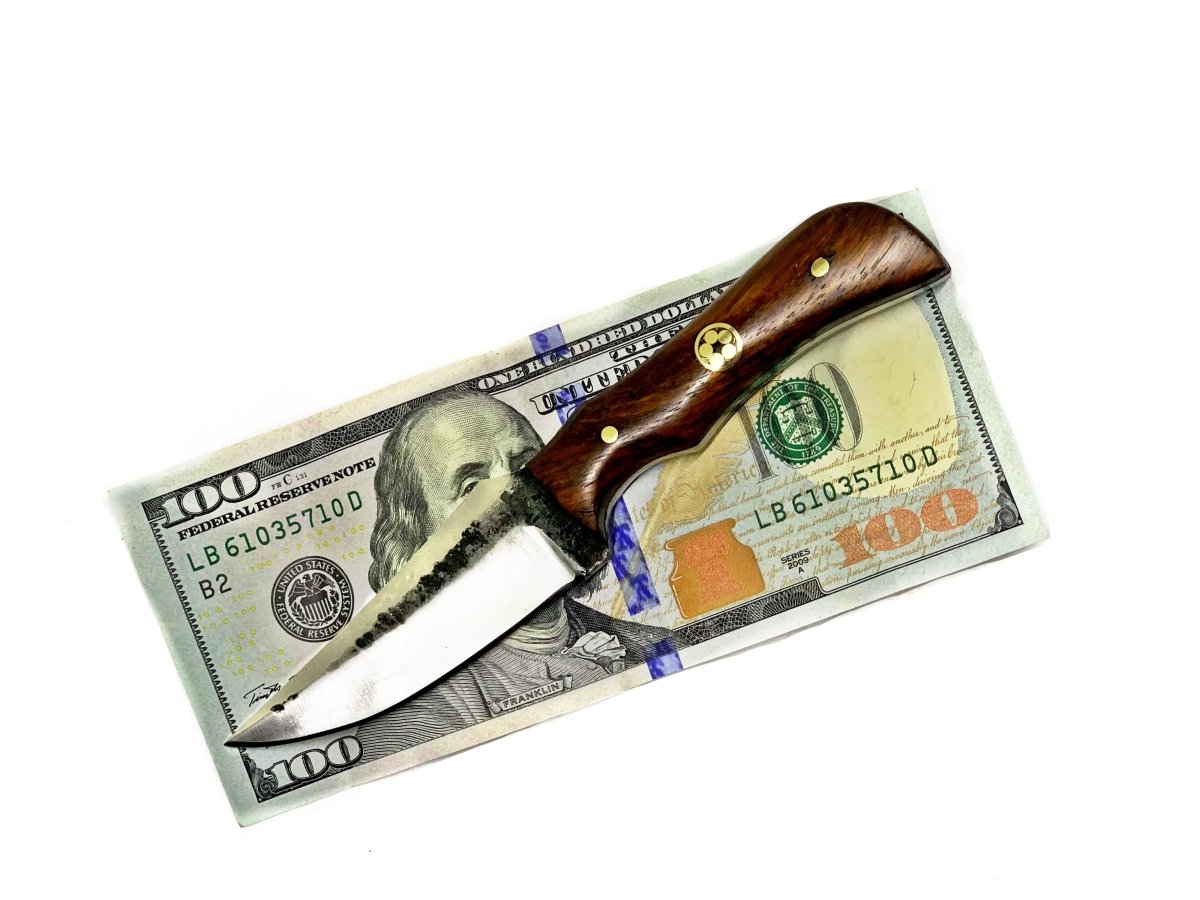 Unique Personalized Neck Knife with Forged Scales Customized Carbon Steel Knife Gifts for Men by Groovy Guy