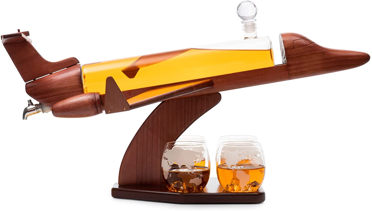 Unique Personalized Jet Whiskey Decanter Customized Decanter Set Gifts for Men by Groovy Guy