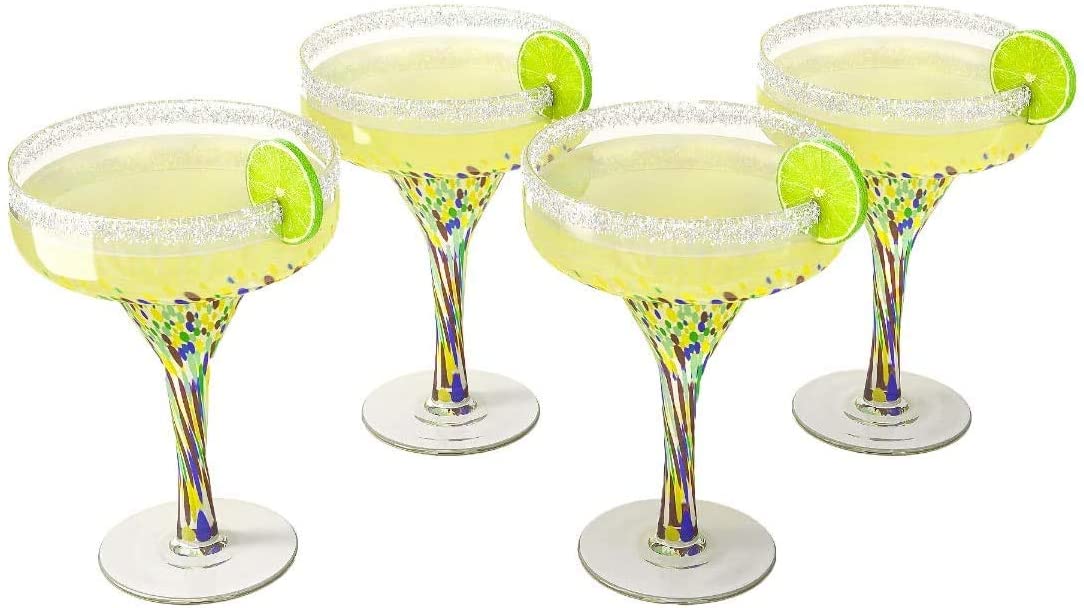 Unique Personalized Mexican Hand Blown Margarita Glass Set Customized Tequila Gifts for Men by Groovy Guy