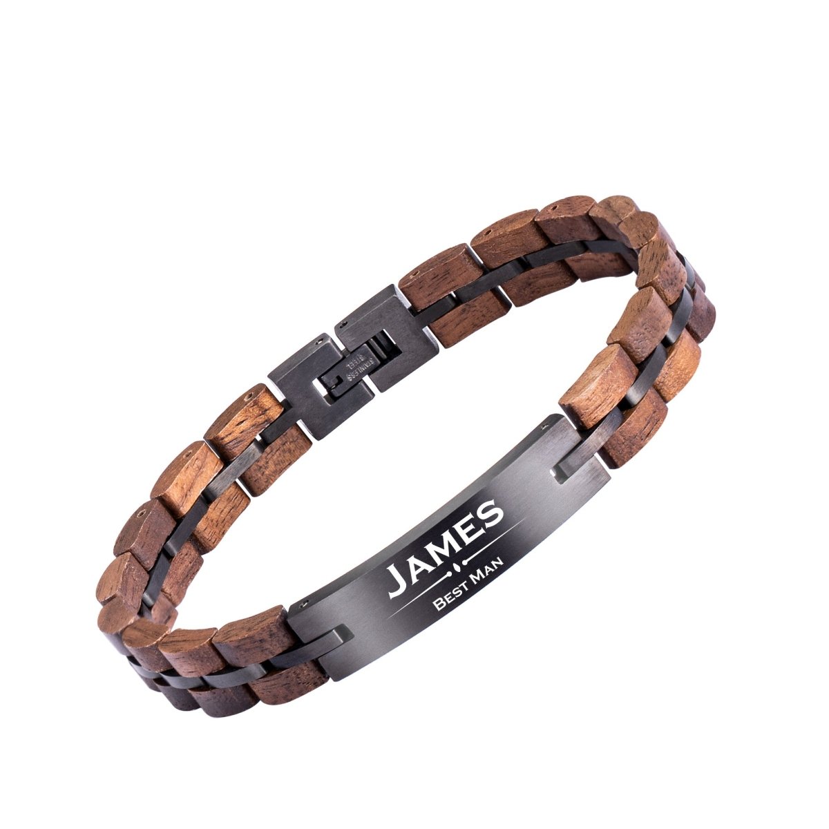 Unique Personalized Wooden Engraved Bracelet Customized Bracelet Gifts for Men by Groovy Guy