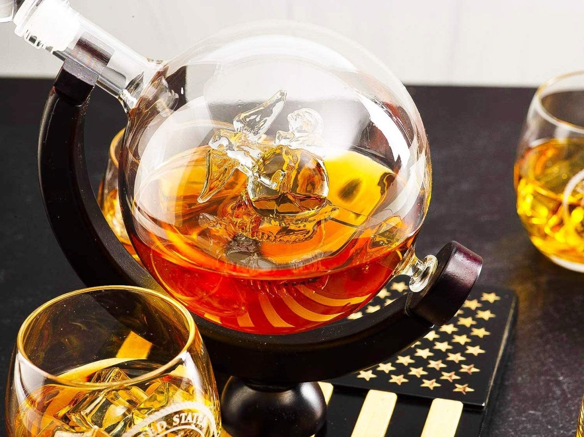 Unique Personalized Marine Decanter Set Customized Gifts for Men by Groovy Guy