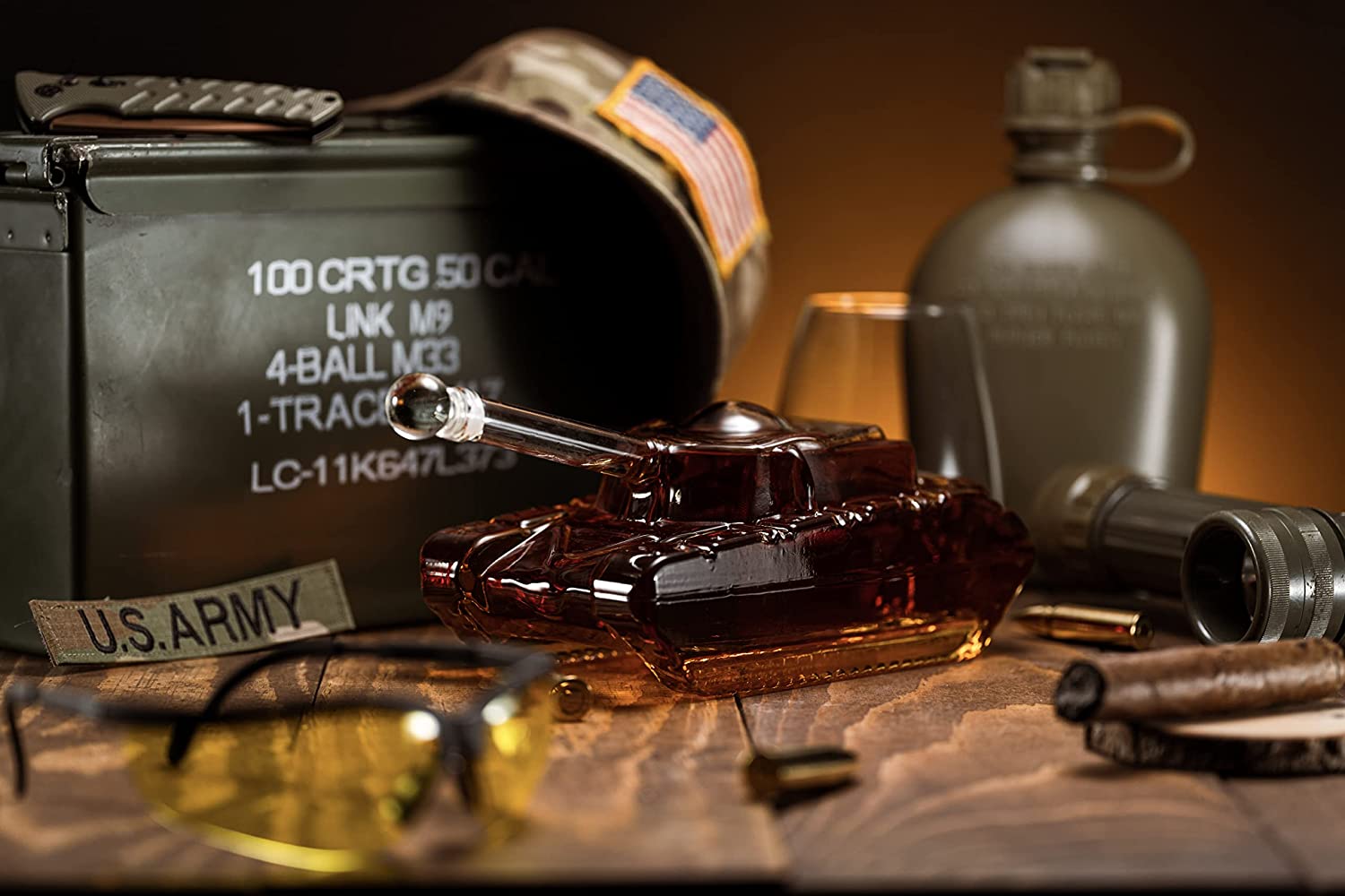 Unique Personalized Tank Whiskey Decanter Customized Gifts for Men by Groovy Guy