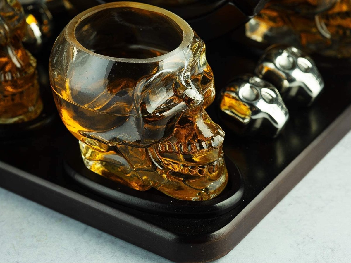 Unique Personalized Large Skull Face Decanter Set Customized Decanter Set Gifts for Men by Groovy Guy