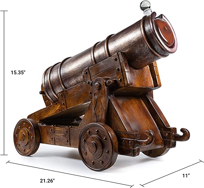 Unique Personalized Cannon Wine & Whiskey Decanter Set Customized Decanter Gifts for Men by Groovy Guy