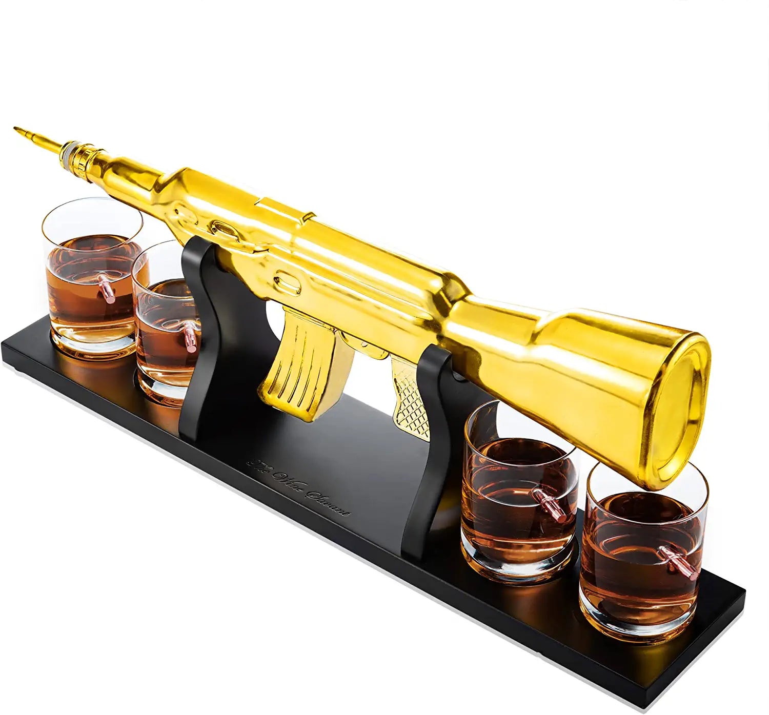 Unique Personalized AK Gold Whiskey Decanter Set Customized Gifts for Men by Groovy Guy