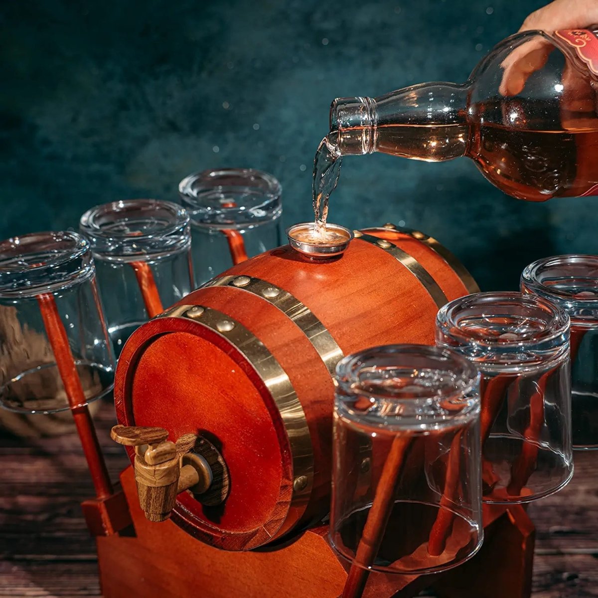 Unique Personalized Barrel Decanter Set Customized Whiskey Gifts for Men by Groovy Guy